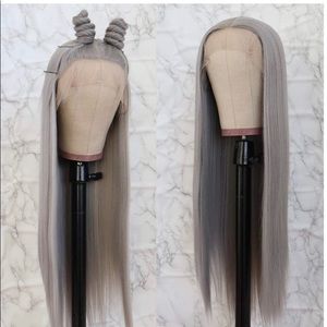 Stunning silver front lace wig